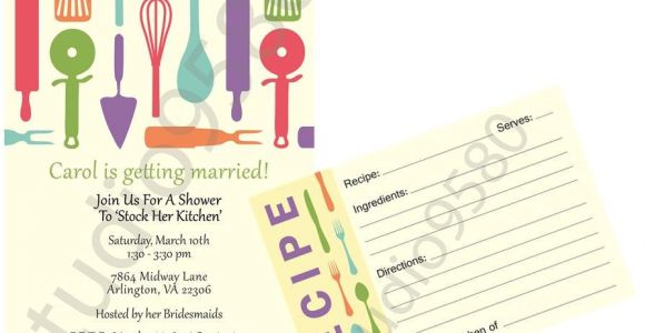 Bridal Shower Invitations with Matching Recipe Cards Printable ‘stock the Kitchen’ Bridal Shower Invitations