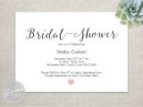 Bridal Shower Invite Text Printable Bridal Shower Invitation Editable Text and Blush