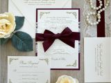 Burgundy and Ivory Wedding Invitations Jennifer Burgundy and Ivory Lace Wedding Invitation