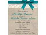 Burlap and Lace Bridal Shower Invitations Turquoise Lace Burlap Bridal Shower Invitation 5" X 7