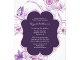Butterfly Bridal Shower Invitations Purple butterfly Bridal Shower Invite 5" X 7" Invitation