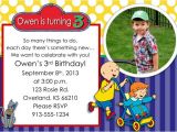 Caillou Party Invitations Items Similar to Caillou Birthday Party Invitation On Etsy