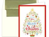 Caspari Christmas Party Invitations Caspari Merry Christmas Tree Foil Christmas Cards Paperstyle