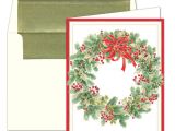 Caspari Christmas Party Invitations Caspari Personalized Wintergreen Wreath Christmas Cards