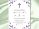 Catholic Wedding Invitation Template Catholic Wedding Invitation Template Diy Printable Purple