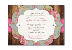 Cheap Vintage Bridal Shower Invitations Rustic Bridal Shower Invitation Rose Baby Shower Rustic