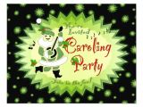 Christmas Caroling Party Invitations Musical Santa Elf Christmas Caroling Party Invitat 4 25×5