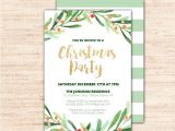 Christmas Party Invitation Template Online Holly Wreath Printable Christmas Party Invitation Template