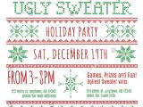 Christmas Sweater Party Invitation Template Red Green Ugly Christmas Sweater Party Stock Vector