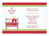 Christmas themed Baby Shower Invitations Christmas Crib Baby Shower Invitations