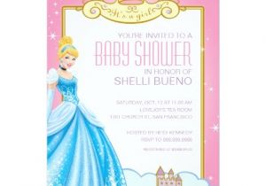 Cinderella Baby Shower Invitations Disney Princess Cinderella It S A Girl Baby Shower
