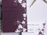 Coloured Wedding Invitations Cheap Retro Plum Maple Flowers Fall Wedding Cards Ewi169