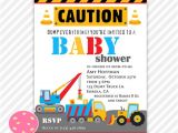Construction themed Baby Shower Invitations Construction Baby Shower Invitation Construction Trucks