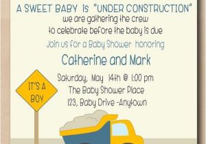 Construction themed Baby Shower Invitations Under Construction Baby Shower Invitation Print Your Own