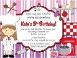 Cooking Party Invitation Template Free Print Birthday Invitations for Free Printable