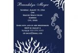 Coral and Navy Bridal Shower Invitations Navy Coral Reef Seahorse Bridal Shower Invitations 4 5" X