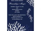 Coral and Navy Bridal Shower Invitations Navy Coral Reef Seahorse Bridal Shower Invitations 4 5" X