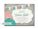 Coral and Teal Baby Shower Invitations Baby Shower Invitation Coral Turquoise Teal Aqua Gray