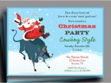 Cowboy Christmas Party Invitations Cowboy Santa Christmas Party Invitation Printable Cowboy