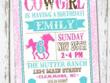 Cowgirl Birthday Invitations Templates Western Cowgirl Birthday Invitation