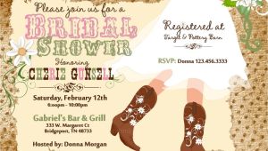 Cowgirl themed Bridal Shower Invitations Western Bridal Shower Invitations