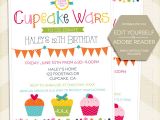 Cupcake Wars Birthday Party Invitations Cupcake Wars Invitation Cupcake Wars Birthday Cupcake Wars