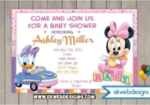Daisy Duck Baby Shower Invitations Minnie Mouse and Daisy Duck Custom Baby Shower Invitation