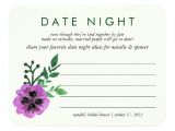 Date Night themed Bridal Shower Invitations Bridal Shower Date Night Ideas Card Purple Pansy
