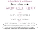 Date Night themed Bridal Shower Invitations Movie themed Date Night Bridal Shower Invitation
