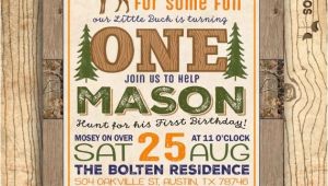 Deer Hunting Party Invitations Hunting Birthday Invitation Deer Invitation 1st Birthday