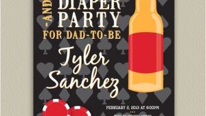 Diaper Poker Party Invitations Poker Beer and Diaper Party for Dad Personalized Invitation