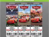 Disney Cars Birthday Invitations Tickets Disney Cars Birthday Ticket Invitations Instant Download