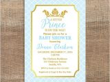 Diy Prince Baby Shower Invitations Prince Baby Shower Invitation Light Blue & Gold by
