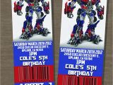 Diy Transformer Birthday Invitations Transformers Birthday Optimus Prime Ticket Invite $10 00