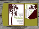 Diy Tree Wedding Invitations Wedding Invitation Diy Pocketfold Tall Tree Printable