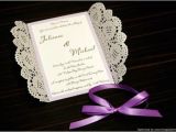 Doily Wedding Invitation Template Items Similar to 50 X Rustic Lilac Wedding Invitation