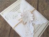 Doily Wedding Invitation Template Shabby Chic Lace Doily Flower Wedding Invitation Invite