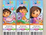 Dora Customized Birthday Invitations Personalized Dora the Explorer Birthday Ticket Invitation Card