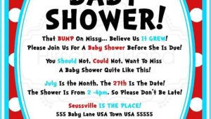 Dr Suess Baby Shower Invites so Cute Dr Seuss Baby Shower Invitation by