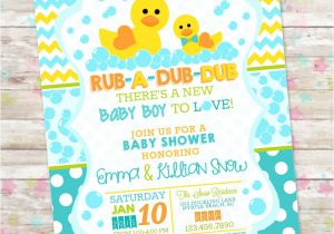 Duck Baby Shower Invitations Boy Rub A Dub Dub Baby Shower Baby Boy Invite Rubber Duck Baby
