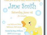 Duck themed Baby Shower Invitations Rubber Ducky Baby Shower Invitations