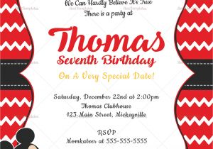 Editable Mickey Mouse Birthday Invitation Template Editable Mickey Mouse Birthday Invitation Card Design