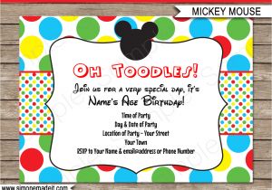 Editable Mickey Mouse Birthday Invitation Template Mickey Mouse Party Invitations Template Birthday Party