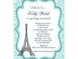 Eiffel tower Bridal Shower Invitations Eiffel tower Aqua Paris Bridal Shower Invitation Zazzle