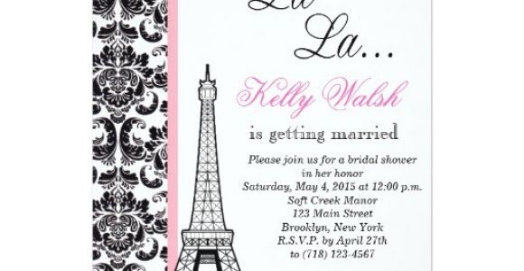 Eiffel tower Bridal Shower Invitations Eiffel tower Damask Paris Bridal Shower Invitation Zazzle