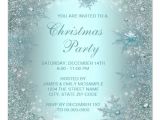 Elegant Christmas Party Invitation Template Free Elegant Silver Teal Blue Snowflake Christmas Party