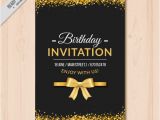 Elegant Party Invitation Templates Elegant Birthday Invitation with Golden Details Vector