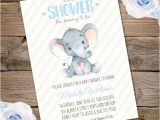 Elephant Birthday Invitation Template Elephant Baby Shower Invitation Printable Edit with