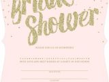 Email Bridal Shower Invitations Templates Pink and Gold Glitter Bridal Shower Invitation
