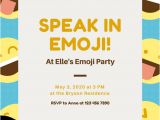 Emoji Party Invitation Template Blue and Yellow Smiley Emoji Party Invitation Templates
